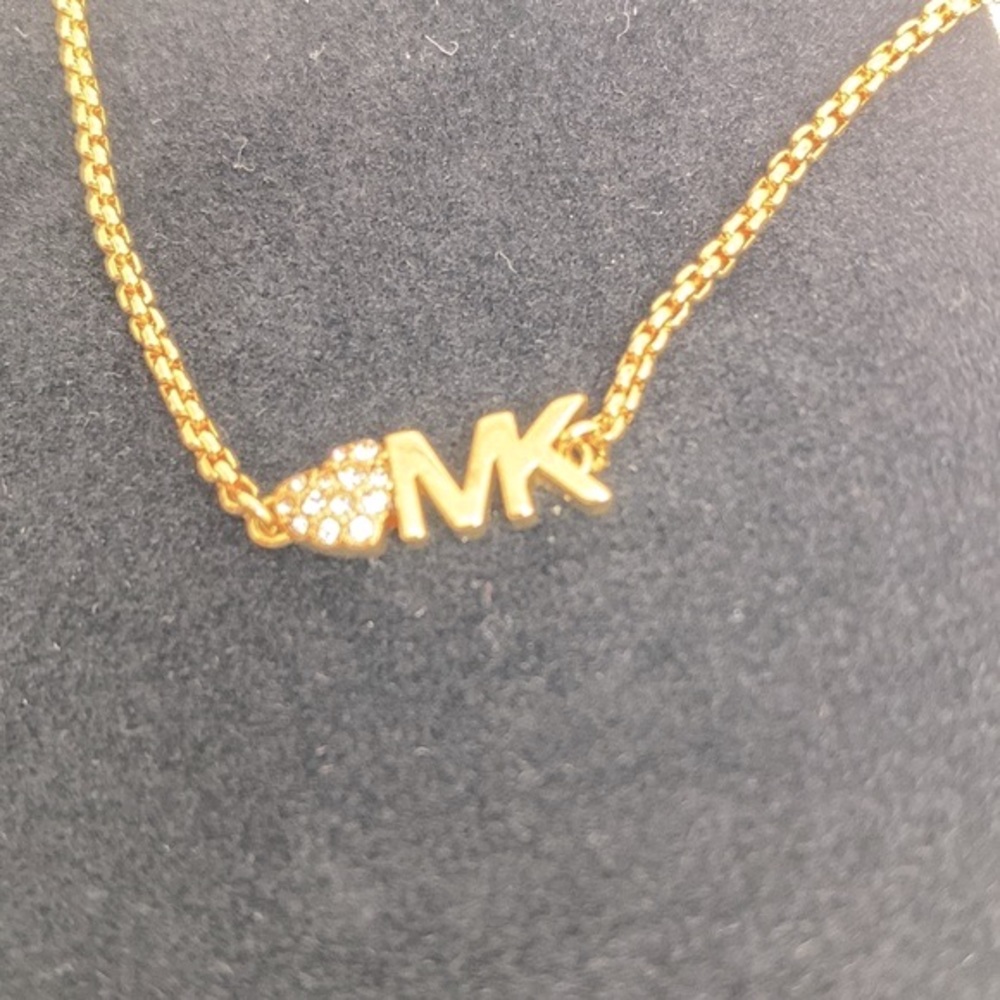 Michael Kors gold bolo slide bracelet with rhinestone heart NWT